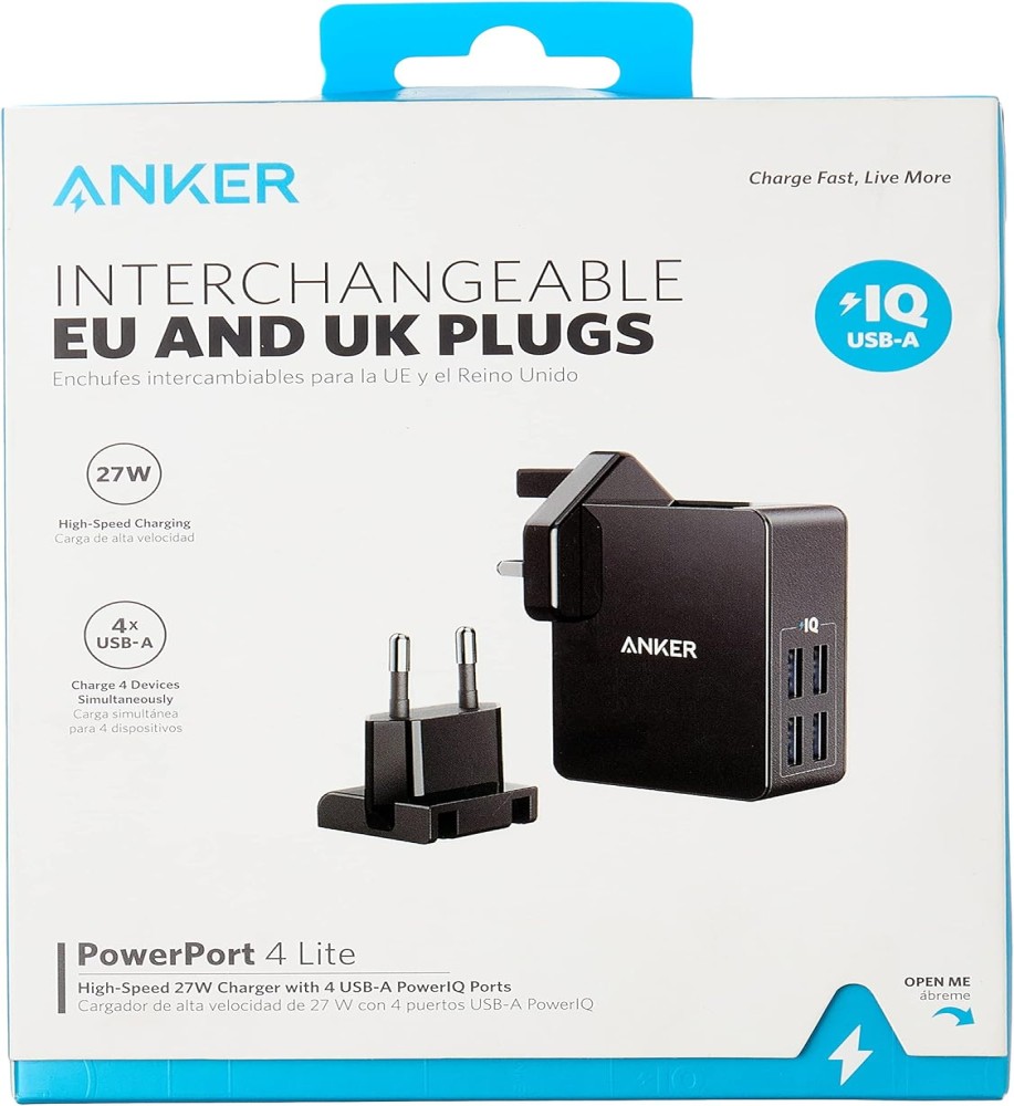  Anker powerport lite 27w 2.4a 4 port usb charger 