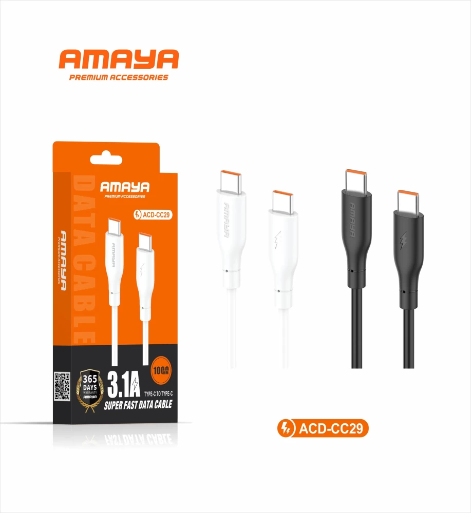  Amaya ACD-29 data cable small waist PVC 1M Micro type-C LIGHTING 