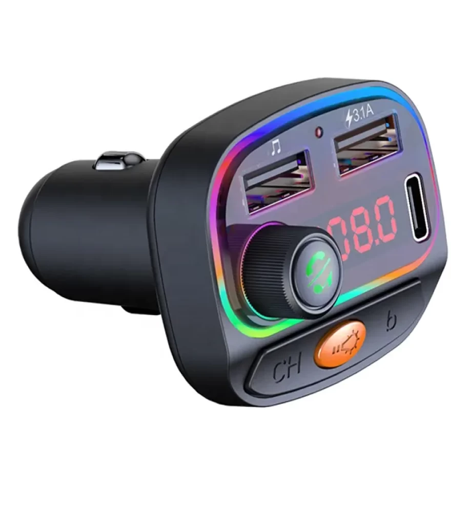  Colorful Lights Car Bluetooth Transmitter Fm 3.1A Car Usb Charger Multifunction Car Mp3 Player 