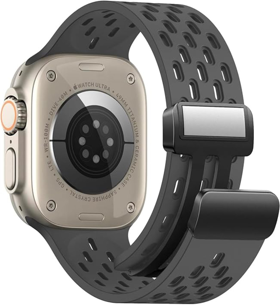  Magnetic Strap For Apple Watch Ultra 2 49mm 45mm 44mm Silicone Correa Bracelet 
