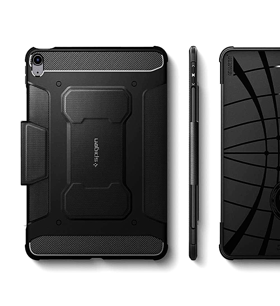  SPIGEN® Rugged Armor PRO Case for iPad 10.9" (2022) — Military-grade protection, Apple Pencil holder and charging, and convertible to a triple-stand 
