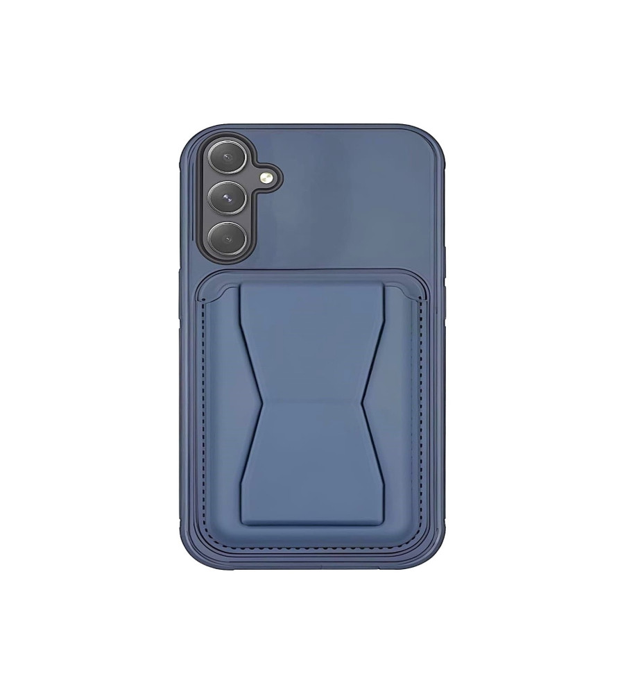  Practical and stylish case: leather-like polyethylene material, raised protective edges, built-in card wallet and hidden kickstand compatible with Samsung Phone A06 