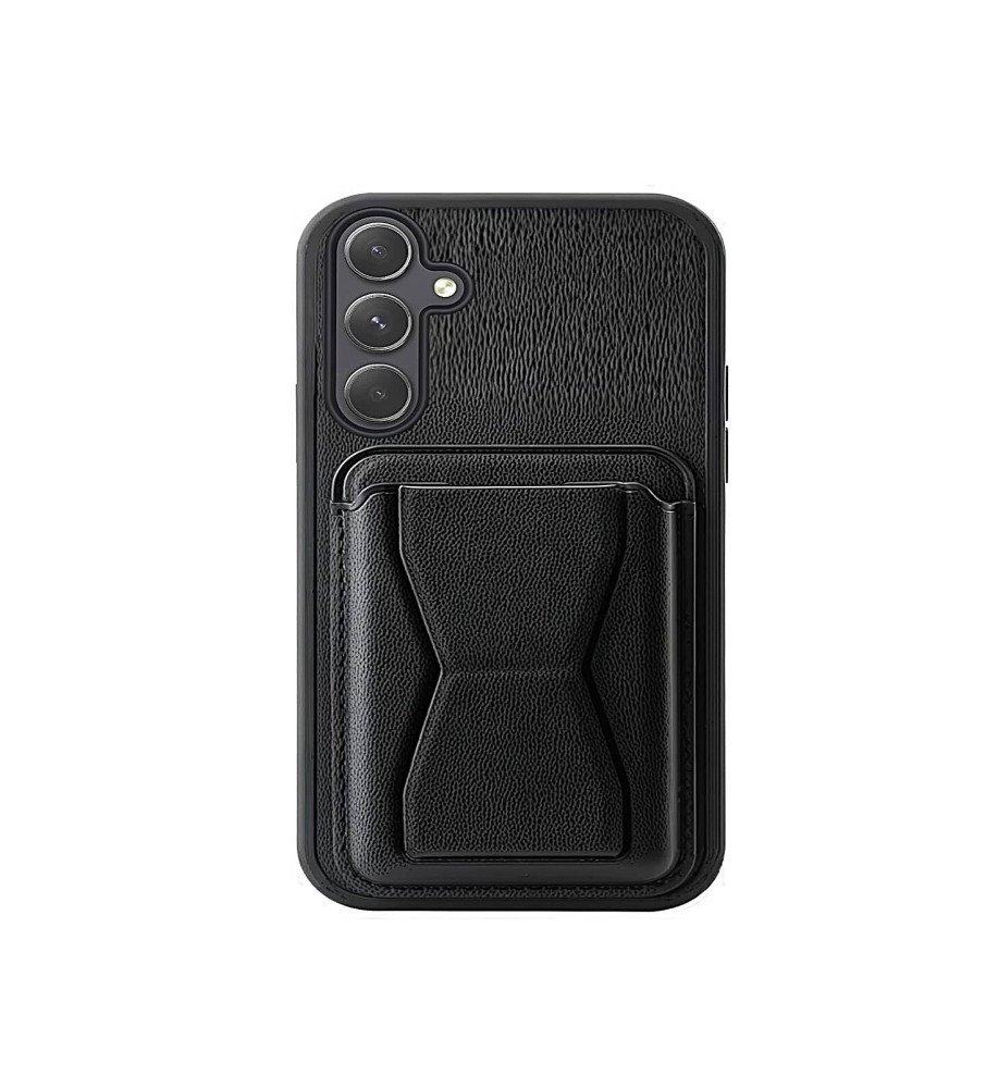  Practical and stylish case: leather-like polyethylene material, raised protective edges, built-in card wallet and hidden kickstand compatible with Samsung Phone A05S 