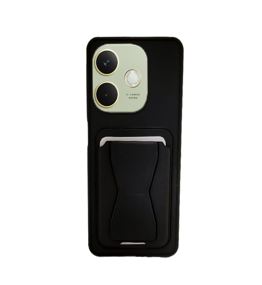 Practical and stylish case: leather-like polyethylene material, raised protective edges, built-in card wallet and hidden kickstand compatible with OPPO A3X 