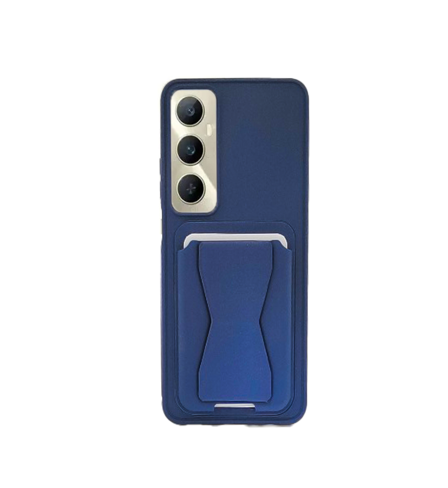  Practical and stylish case: leather-like polyethylene material, raised protective edges, built-in card wallet and hidden kickstand compatible with REALME C65 