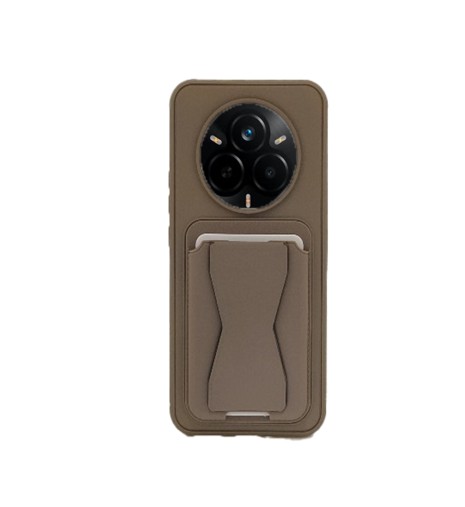 Practical and stylish case: leather-like polyethylene material, raised protective edges, built-in card wallet and hidden kickstand compatible with REALME 14 PRO. 