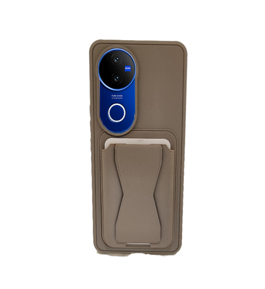  Practical and stylish case: leather-like polyethylene material, raised protective edges, built-in card wallet and hidden kickstand compatible with ViVO V50 
