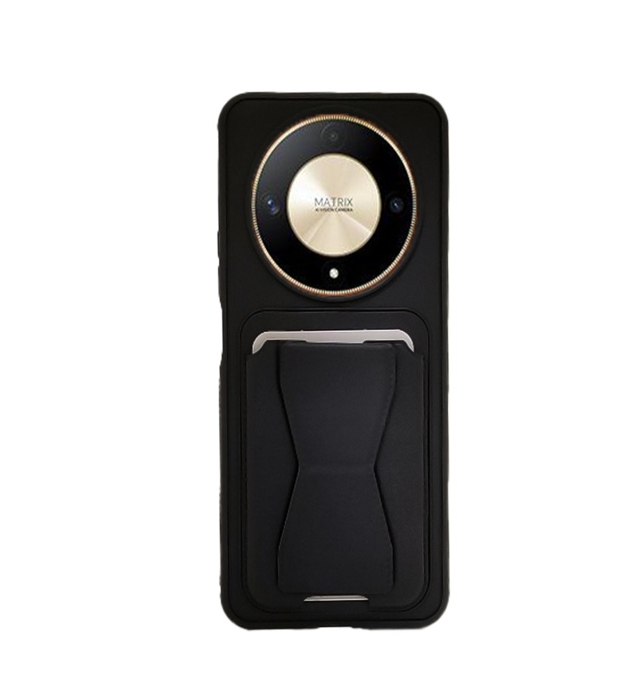  Practical and stylish case: leather-like polyethylene material, raised protective edges, built-in card wallet and hidden kickstand compatible with HONOR X9B 