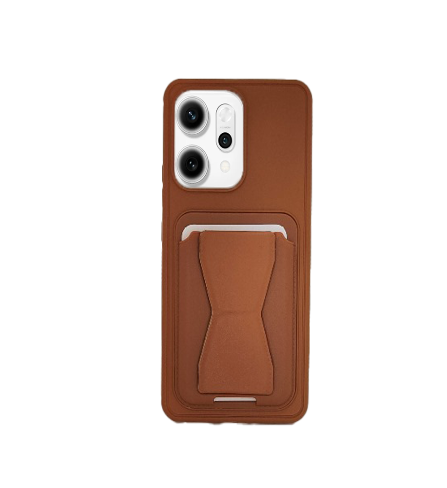  Practical and stylish case: leather-like polyethylene material, raised protective edges, built-in card wallet and hidden kickstand compatible with OPPO RENO 14 