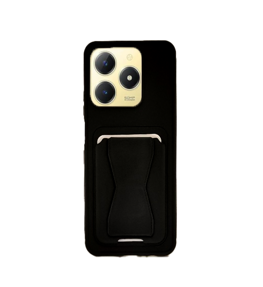 Practical and stylish case: leather-like polyethylene material, raised protective edges, built-in card wallet and hidden kickstand compatible with REALME Phone NARZO N63 4G. 