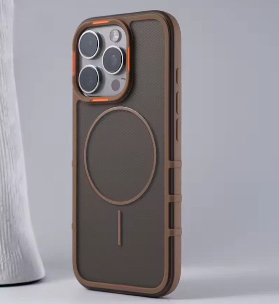  A strong and elegant protective case with magnetic charging, shock-resistant, anti-fingerprint, with elegant transparency and a prominent frame in a chic color to protect the camera and screen, compatible with iPhone 16 Pro. 
