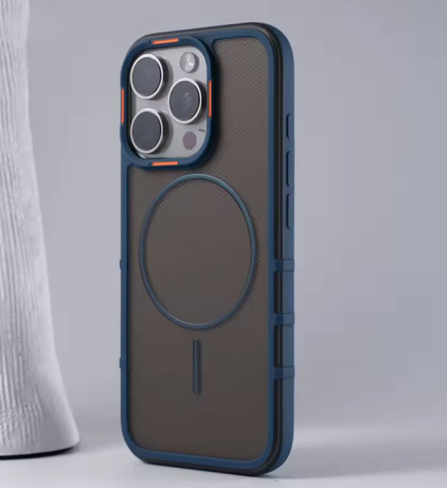  A strong and elegant protective case with magnetic charging, shock-resistant, anti-fingerprint, with elegant transparency and a prominent frame in a chic color to protect the camera and screen, compatible with iPhone 13 Pro Max. 