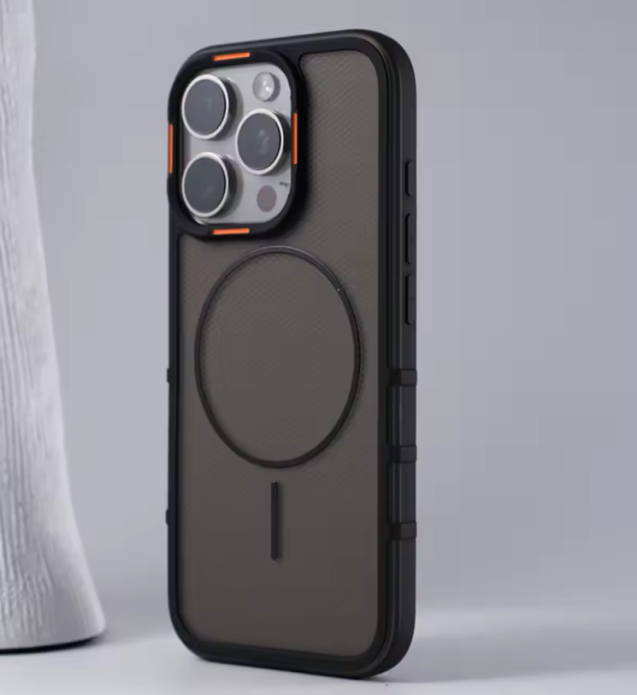  A strong and elegant protective case with magnetic charging, shock-resistant, anti-fingerprint, with elegant transparency and a prominent frame in a chic color to protect the camera and screen, compatible with iPhone 14 Pro. 