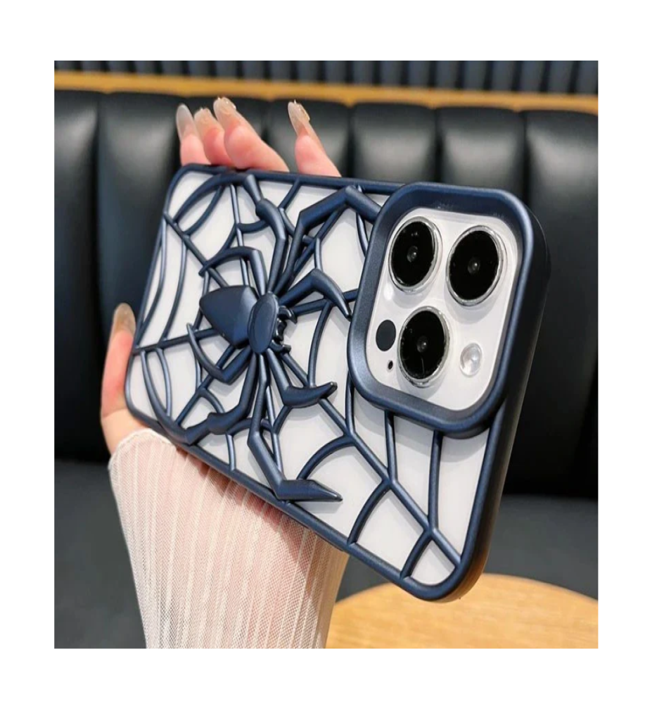  3D Spider Web Hollow Silicone Protective Case for Heat Reduction and Anti-Fingerprint for IPHONE 15 PRO MAX 