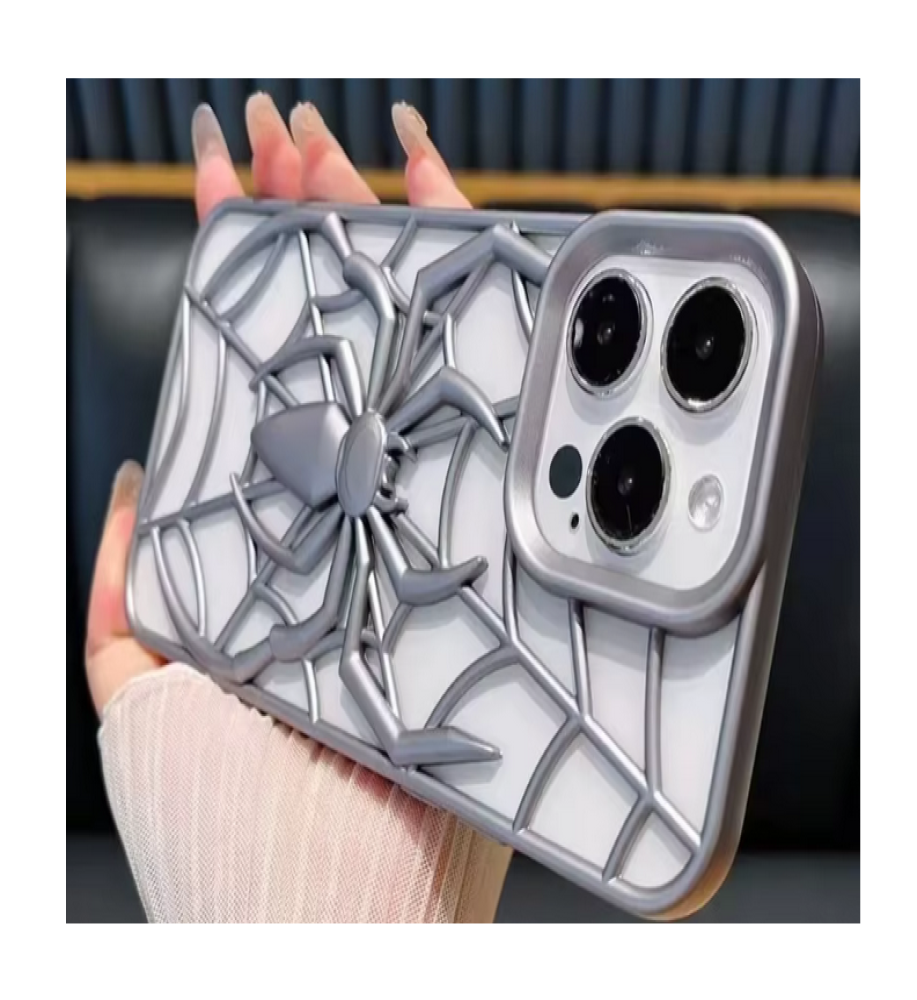  3D Spider Web Hollow Silicone Protective Case for Heat Reduction and Anti-Fingerprint for IPHONE 14 PRO MAX 