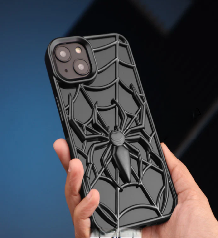  3D Spider Web Hollow Silicone Protective Case for Heat Reduction and Anti-Fingerprint for IPHONE 15 