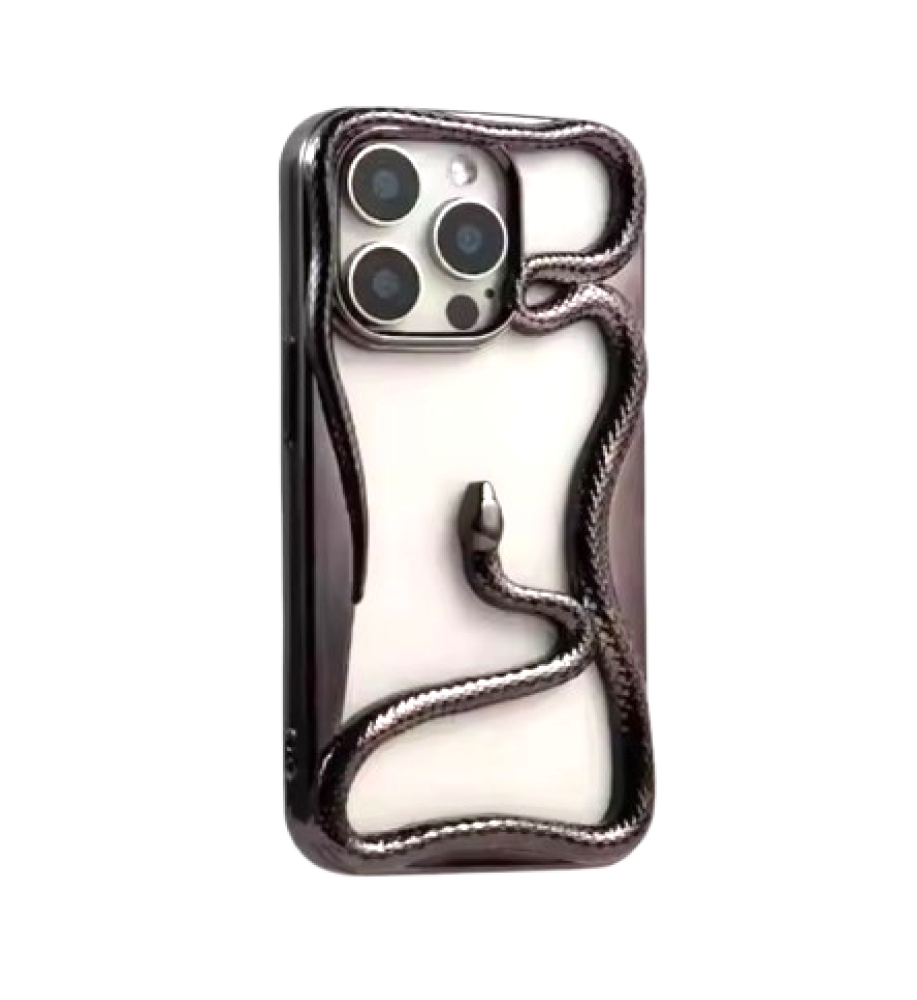  3D Snake-shaped Hollow Heat-Reducing Silicone Protective Case Compatible with iPhone 14 Pro Max 