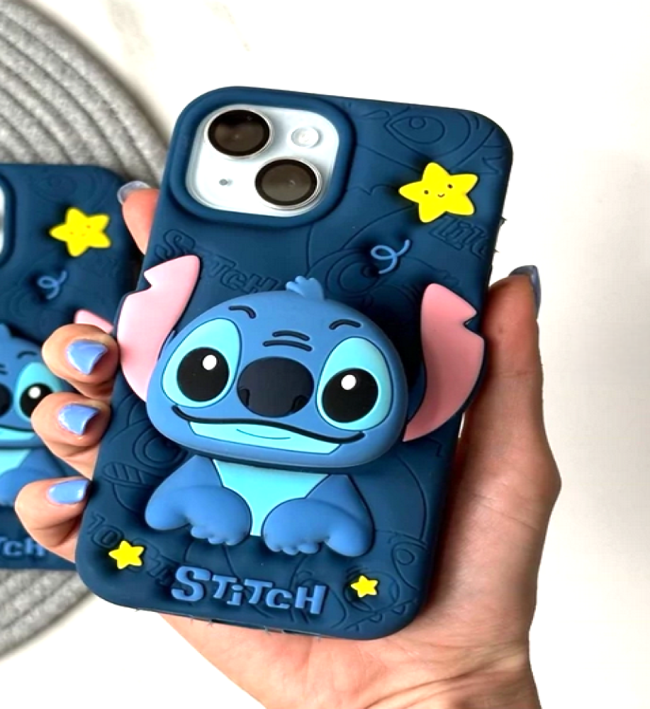 Silicone Case with Pop Socket Shockproof Protection with 3D Stitch Patterns Compatible with iPhone 15 (stitch)   Silicone Case with Pop Socket Shockproof Protection with 3D Stitch Patterns Compatible with iPhone 15 (stitch)