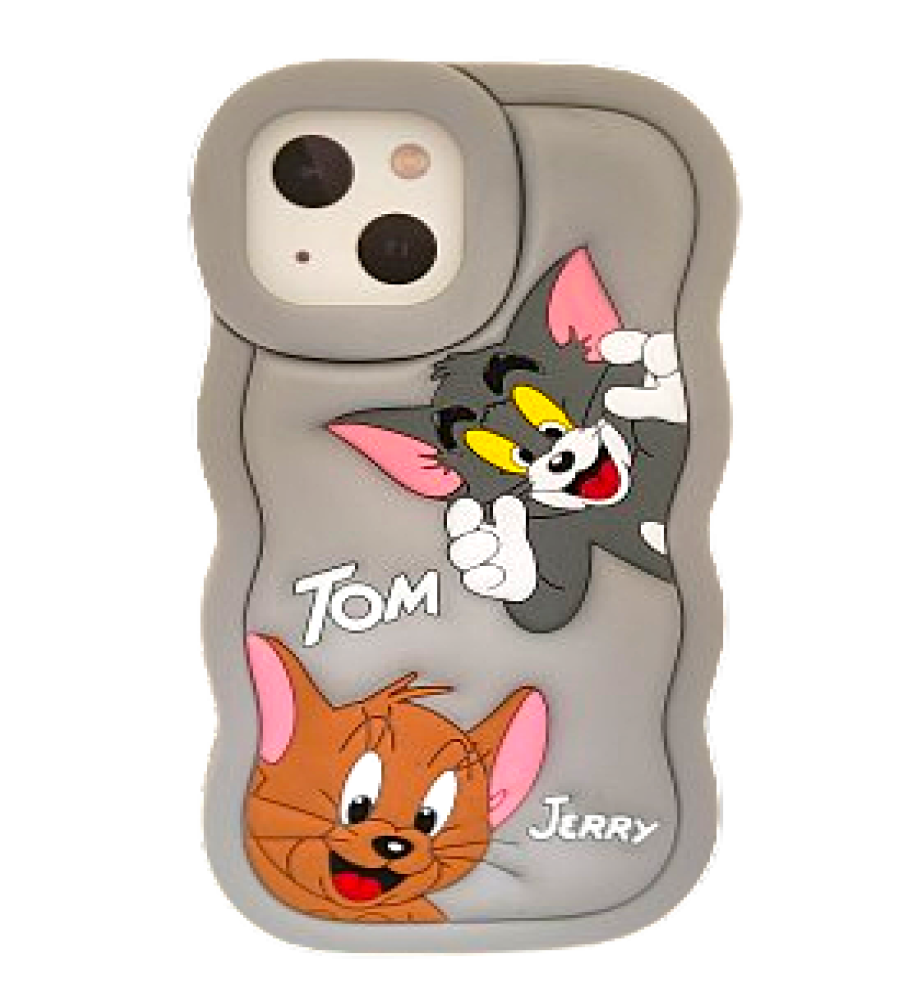 3D Tom and Jerry Shockproof Silicone Case Compatible with iPhone 14   3D Tom and Jerry Shockproof Silicone Case Compatible with iPhone 14