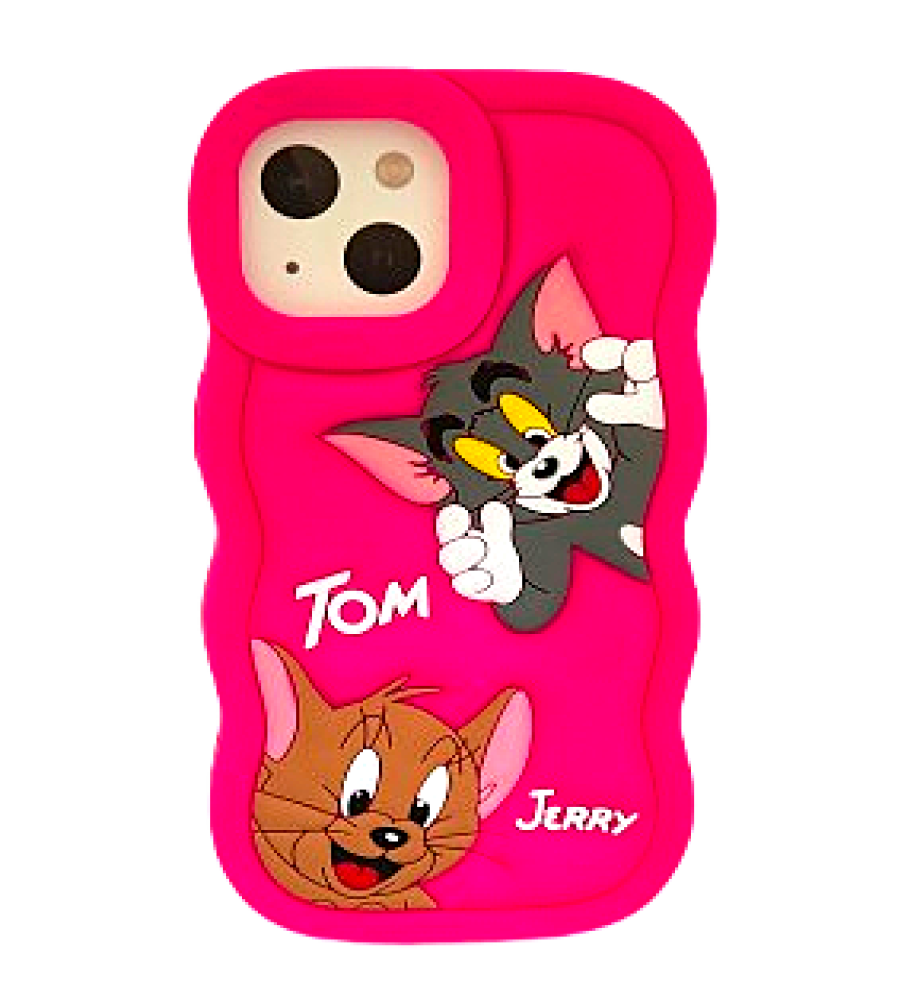 3D Tom and Jerry Shockproof Silicone Case Compatible with iPhone 13   3D Tom and Jerry Shockproof Silicone Case Compatible with iPhone 13