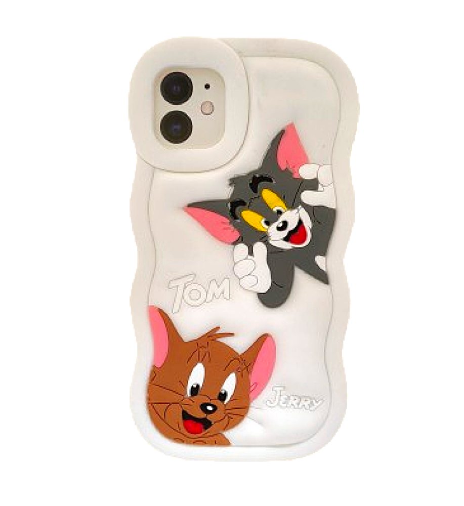 3D Tom and Jerry Shockproof Silicone Case Compatible with iPhone 11   3D Tom and Jerry Shockproof Silicone Case Compatible with iPhone 11