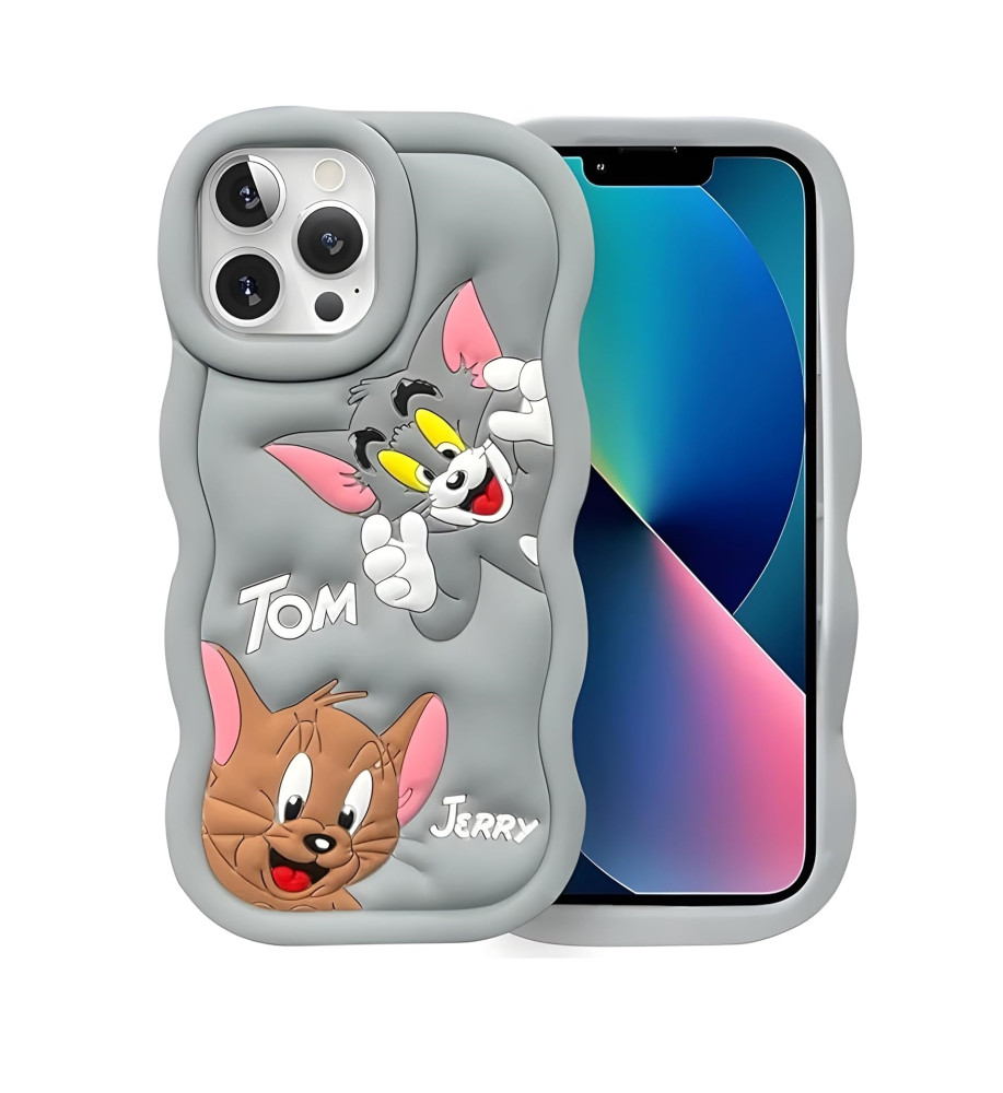3D Tom and Jerry Shockproof Silicone Case Compatible with iPhone 11 Pro Max   3D Tom and Jerry Shockproof Silicone Case Compatible with iPhone 11 Pro Max