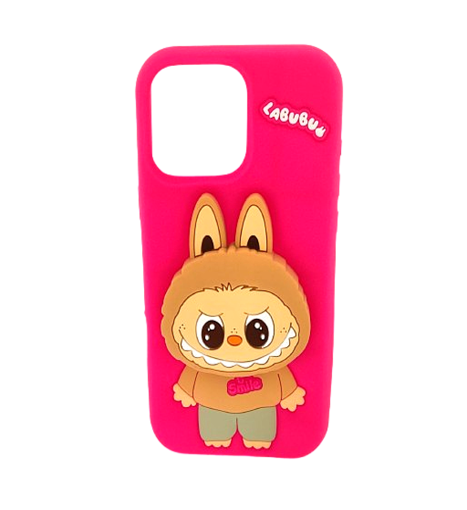 Silicone Case with Pop Socket Shockproof Protection with 3D LUBOBO Patterns Compatible with iPhone 15 Pro Max   Silicone Case with Pop Socket Shockproof Protection with 3D LUBOBO Patterns Compatible with iPhone 15 Pro Max