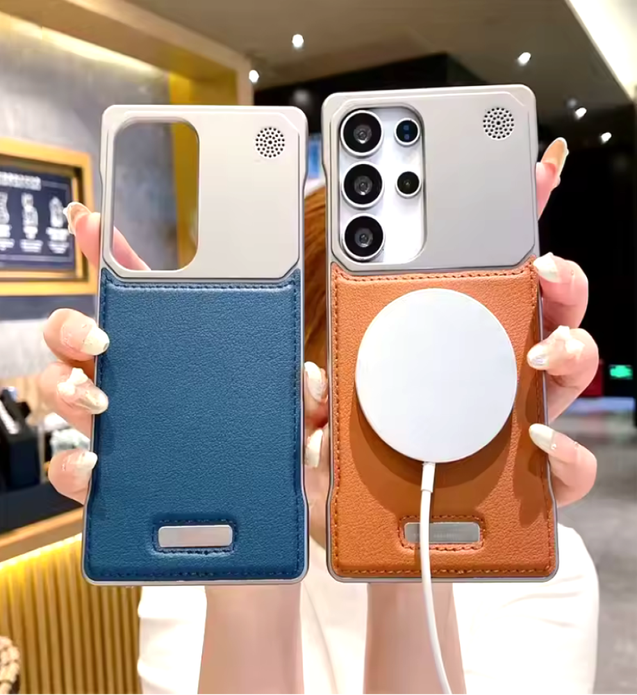 Lightweight leather and metal frame combination case, premium protection for your phone with full wireless charging support for the Samsung S23 Ultra   Lightweight leather and metal frame combination case, premium protection for your phone with full wireless charging support for the Samsung S23 Ultra