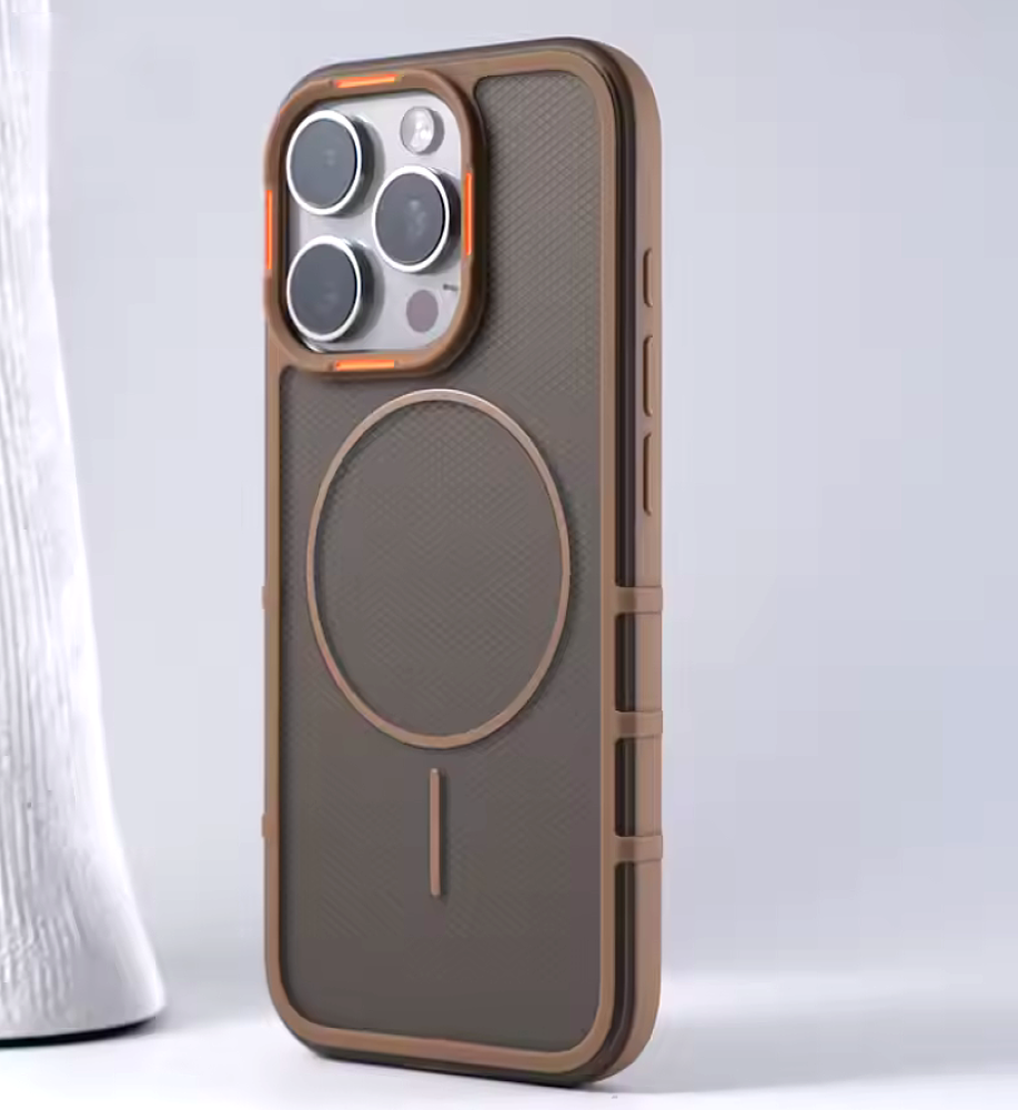 A strong and elegant protective case with magnetic charging, shock-resistant, anti-fingerprint, with elegant transparency and a prominent frame in a chic color to protect the camera and screen, compatible with iPhone 16 Pro.   A strong and elegant protective case with magnetic charging, shock-resistant, anti-fingerprint, with elegant transparency and a prominent frame in a chic color to protect the camera and screen, compatible with iPhone 16 Pro.