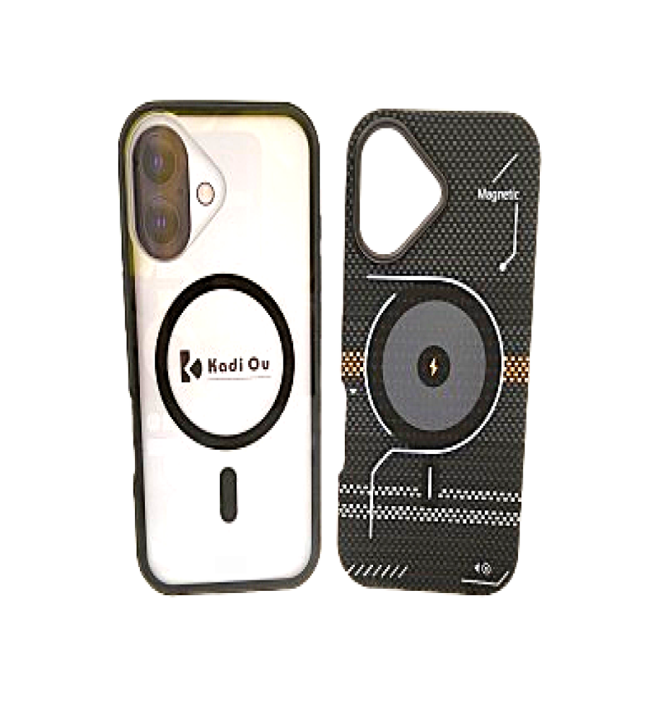  Luxury two-piece case (clear inner + magnetic carbon fiber outer cover), slim, fingerprint-resistant, and supports MagSafe, compatible with Iphone 17 