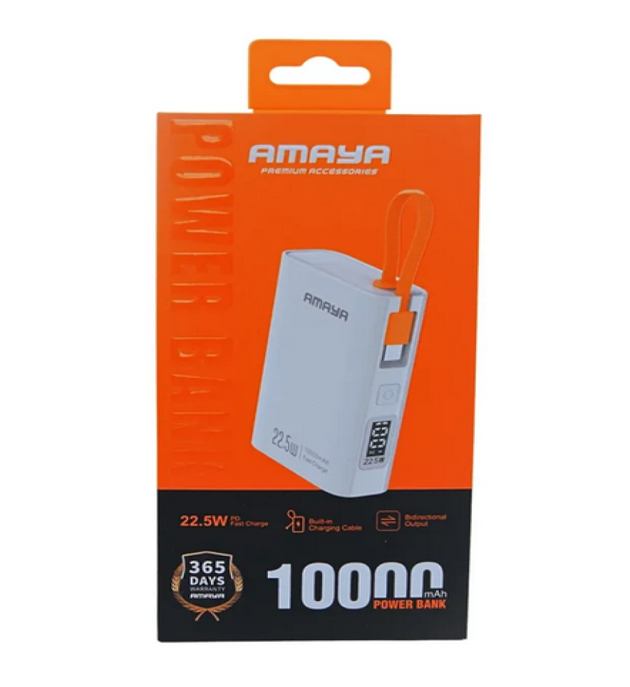  Amaya APB-WFD50 Portable Power Bank, 22.5W, 10000mAh with Cable 