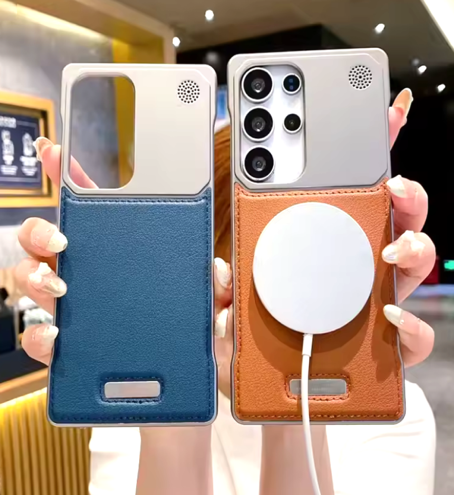  Lightweight leather and metal frame combination case, premium protection for your phone with full wireless charging support for the Samsung S23 Ultra 