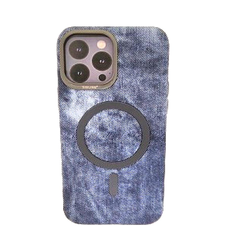  Luxury denim case with a metal frame to protect the lenses, suede lining, and MagSafe/wireless charging support compatible with iPhone 13 Pro Max 