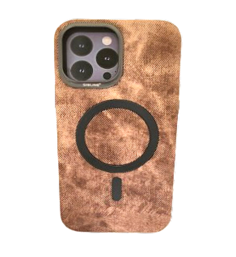  Luxury denim case with a metal frame to protect the lenses, suede lining, and MagSafe/wireless charging support compatible with iPhone 15 Pro Max 