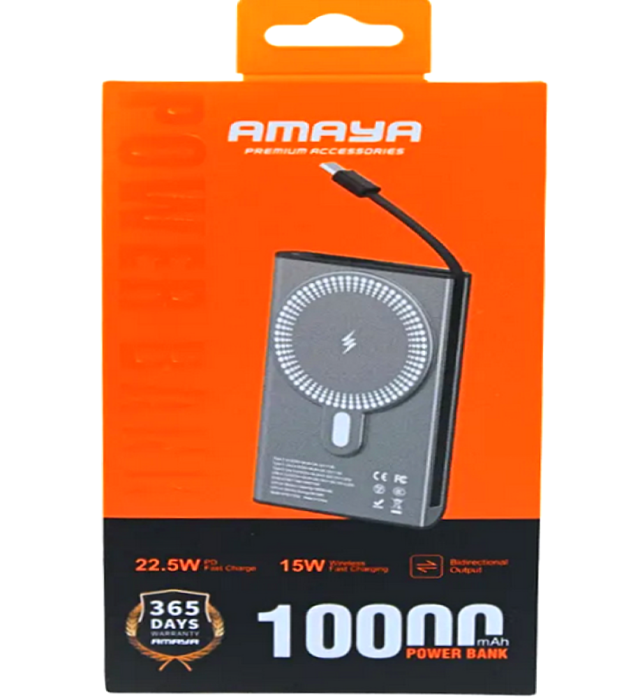  Amaya APB-WFD33 22.5W 10000mAh Wireless Fast Charging Cable Portable Power Bank 
