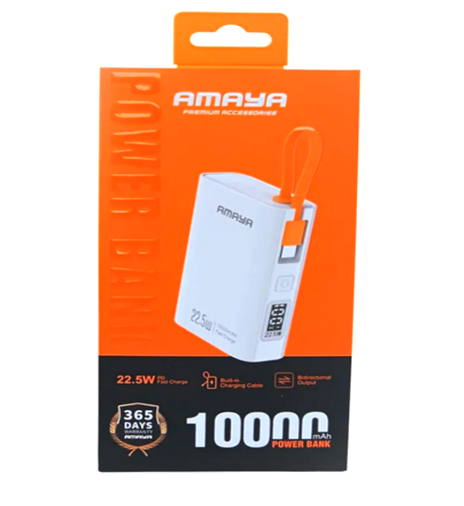 Amaya APB-WFD50 Portable Power Bank, 22.5W, 10000mAh with Cable 
