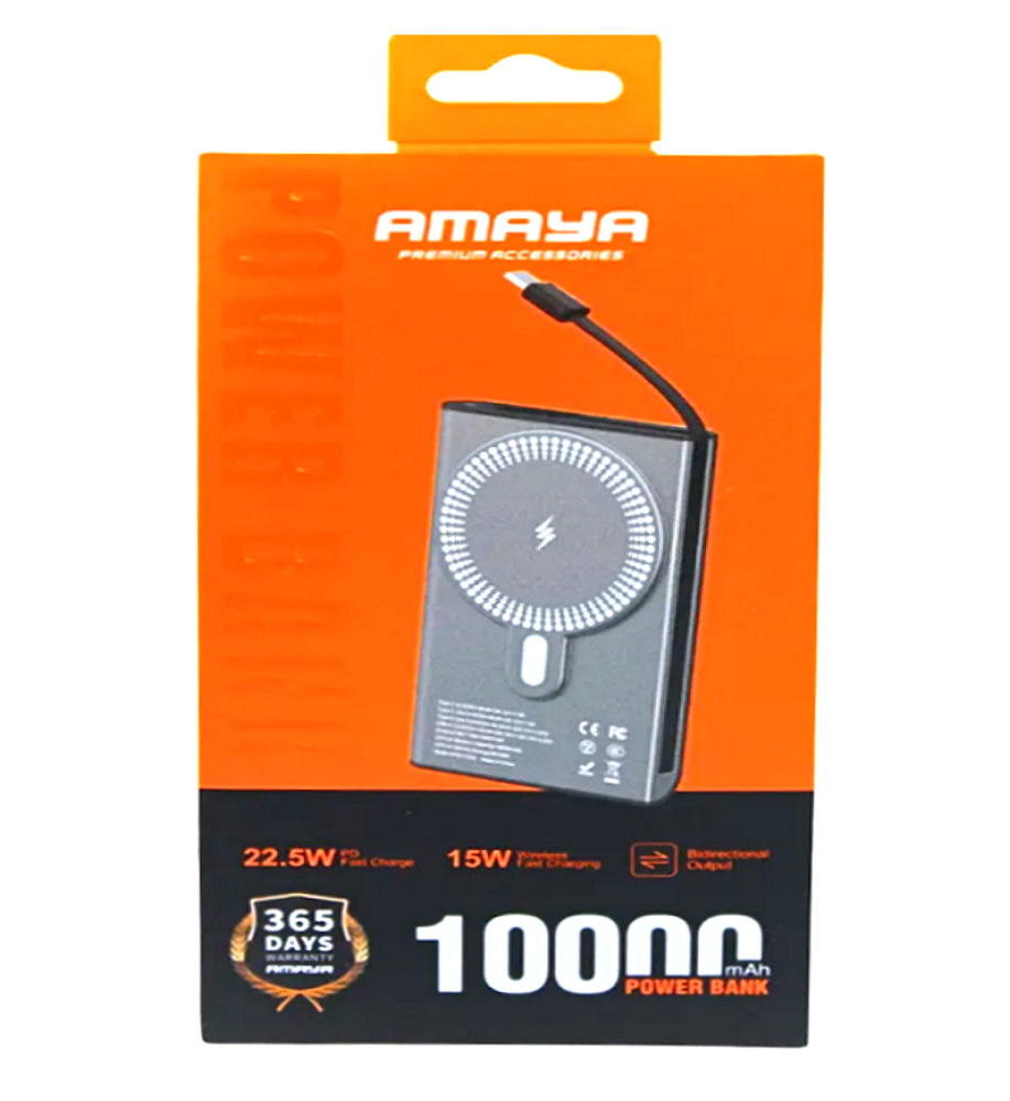  Amaya APB-WFD33 22.5W 10000mAh Wireless Fast Charging Cable Portable Power Bank 