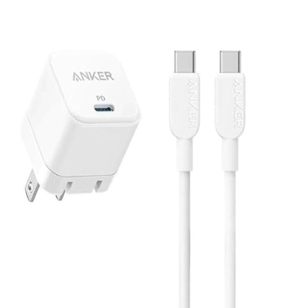  Anker 20W USB-C PD Charger Cube with Type-C cable included for fast and portable charging 