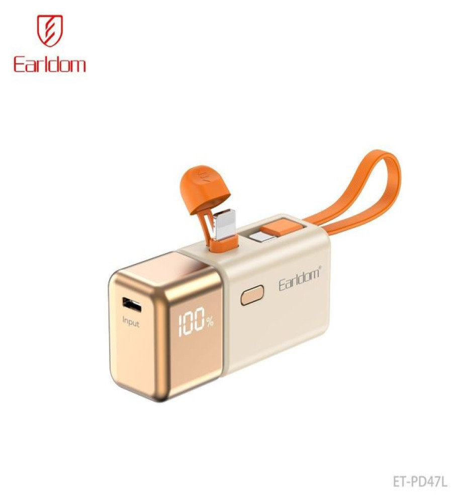  Earldom PD47 Power Bank 5000mAh Mini 2-in-1 with 22.5W Fast Charging, Compact and Portable Design for Mobile Phones and Smart Devices 
