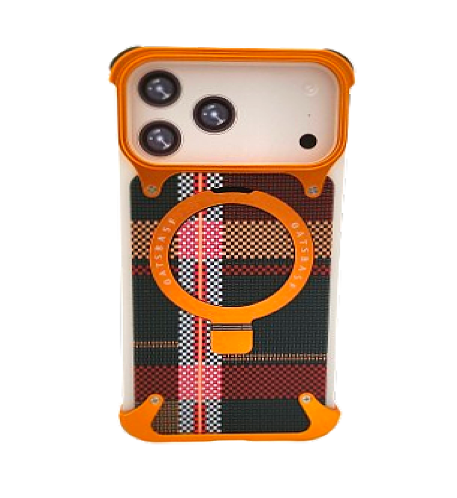  Frameless case with corner protection + built-in ring grip/stand – Youthful colors, compatible with iPhone 17 Pro Max 