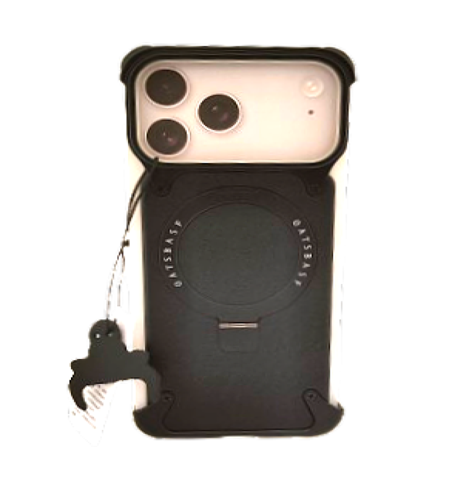  Frameless case with corner protection + built-in ring grip/stand – Stylish solid color for iPhone 17 Pro Max 