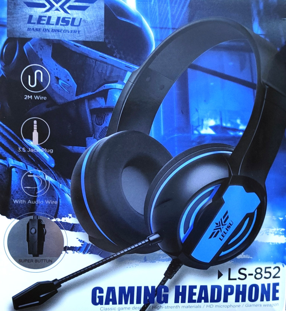  Lelisio LS-852 Headphones / Wired headphones with external microphone, comfortable fit, suitable for all uses and games, compatible with all mobile phones, tablets, and computers 