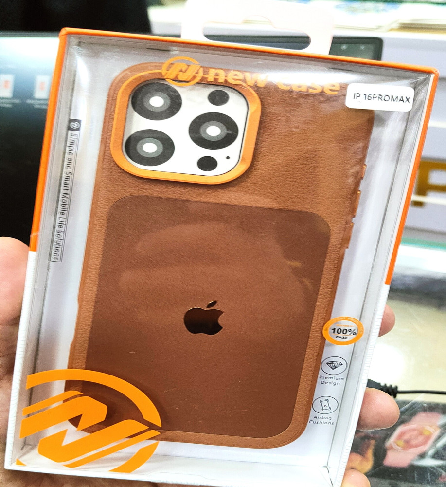  iPhone case with a dual-tone design and glossy Apple logo – lightweight with robust protection and raised camera bump for the iPhone 16 Pro Max 