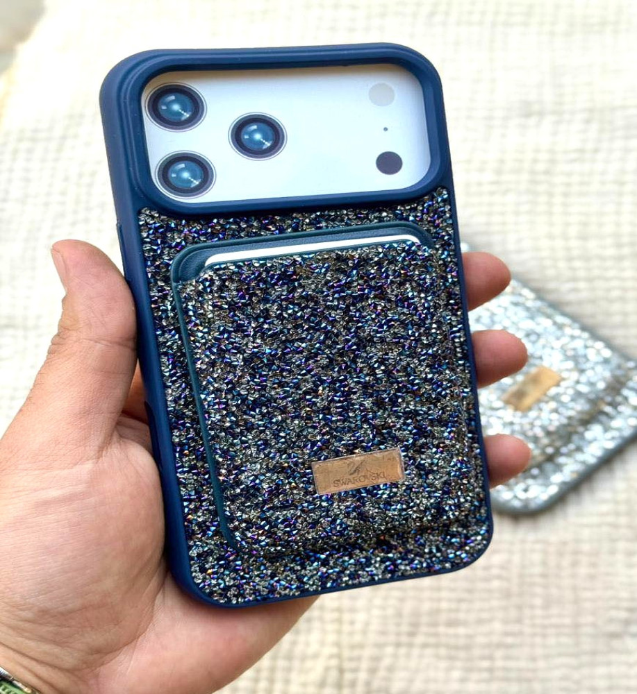  جراب ايفون 17 برو ماكس استراس ماج سيف مع محفظة مغناطيسية – كفر شيك لامع بحماية أنيقة وتوافق مع الشحن اللاسلكي 