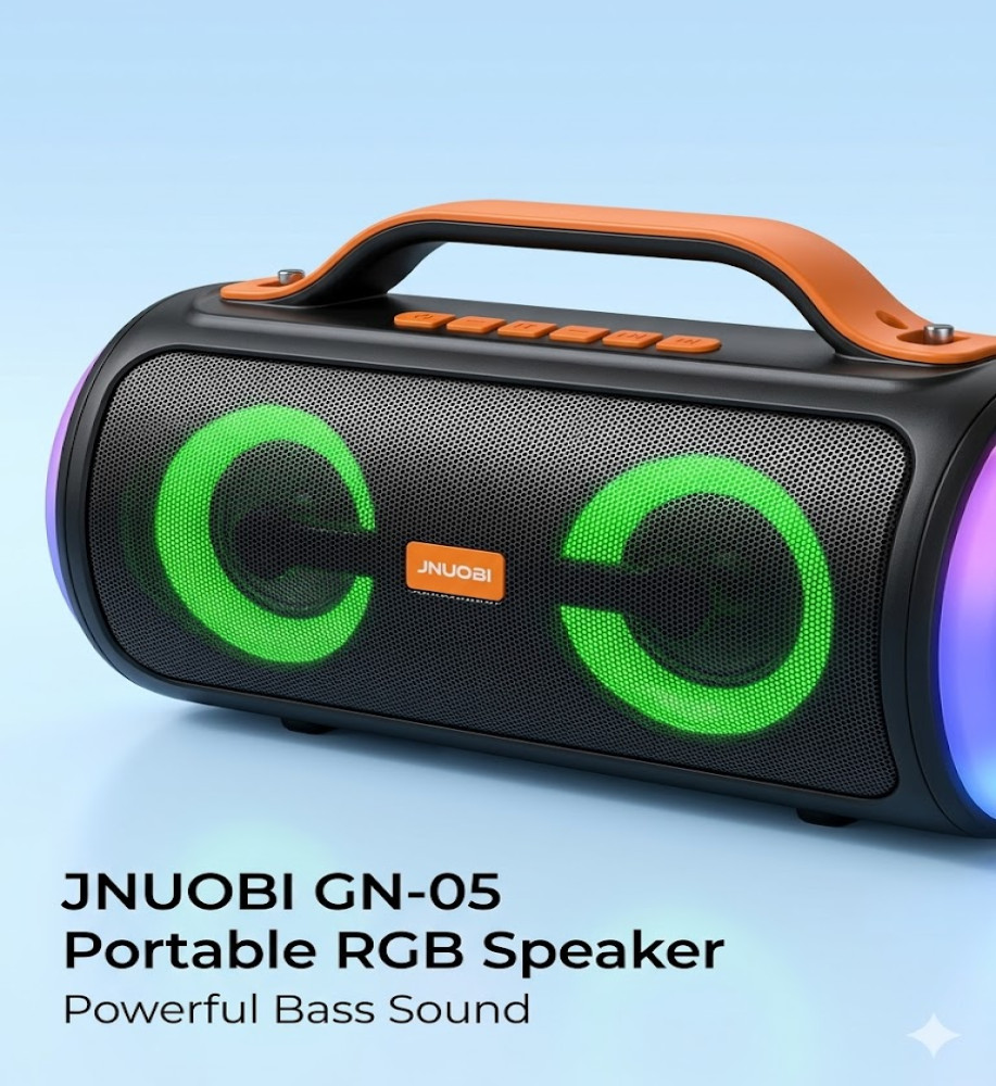  JNUOBI GN-05 Portable Bluetooth Speaker – Powerful Sound, RGB Lighting, and Stylish Design 
