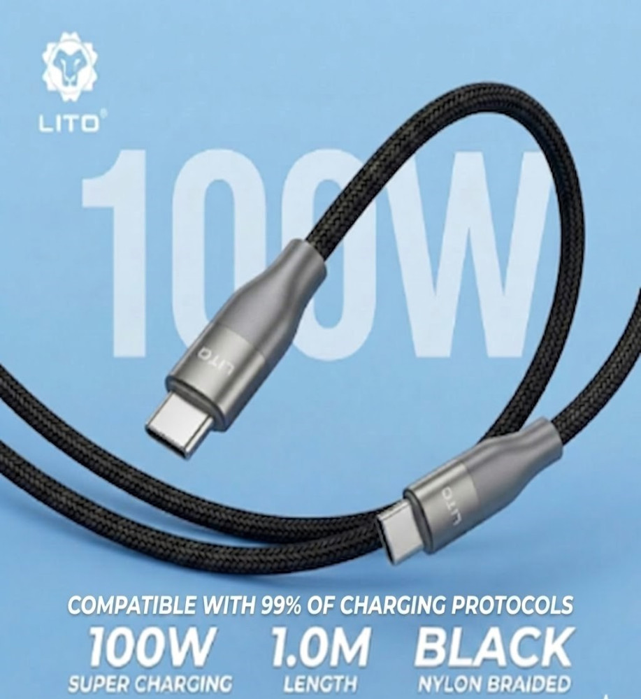  LITO LD23CC 100W Fast Charging Cable with Data Transfer (Type-C to Type-C) 