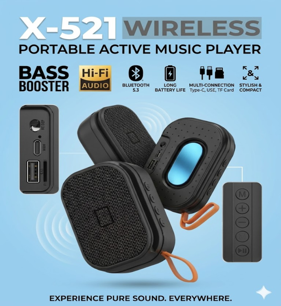  X-521 Wireless Portable Bluetooth Subwoofer/Speaker | Pure Sound with Powerful Bass Amplifier 
