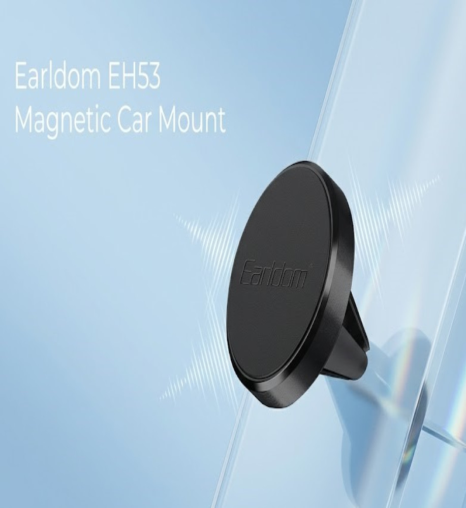  Earldom ET-EH53 Magnetic Mobile Phone Holder for Car Air Vents - Compact and Designed for One-Handed Installation 