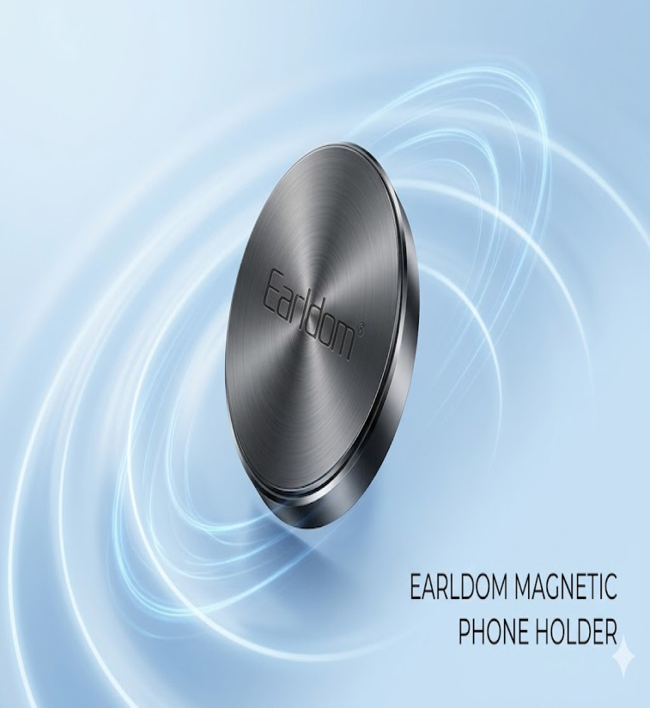  Earldom ET-EH18 Universal Round Magnetic Phone Holder, made of metal, for cars, walls, and mirrors 