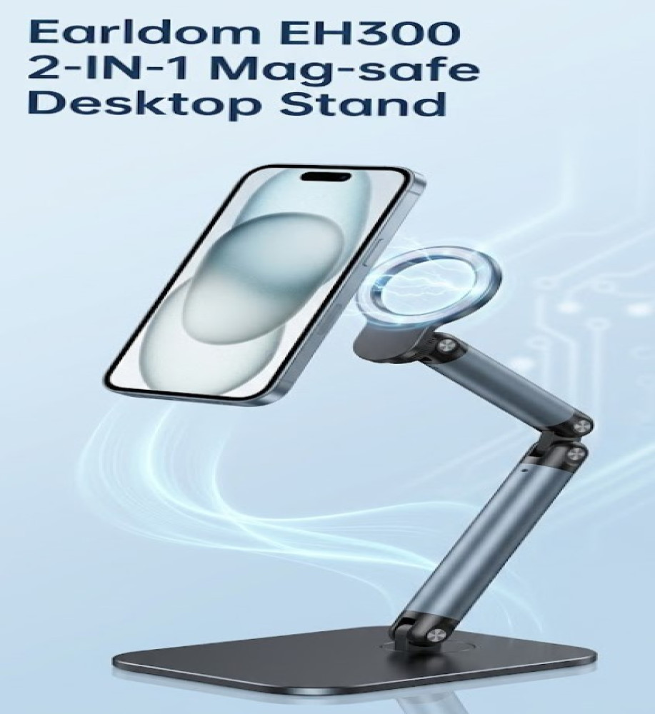  *Earldom ET-EH300 Magnetic Desktop Stand and Holder*   2-in-1 for phones and tablets, MagSafe compatible, foldable 